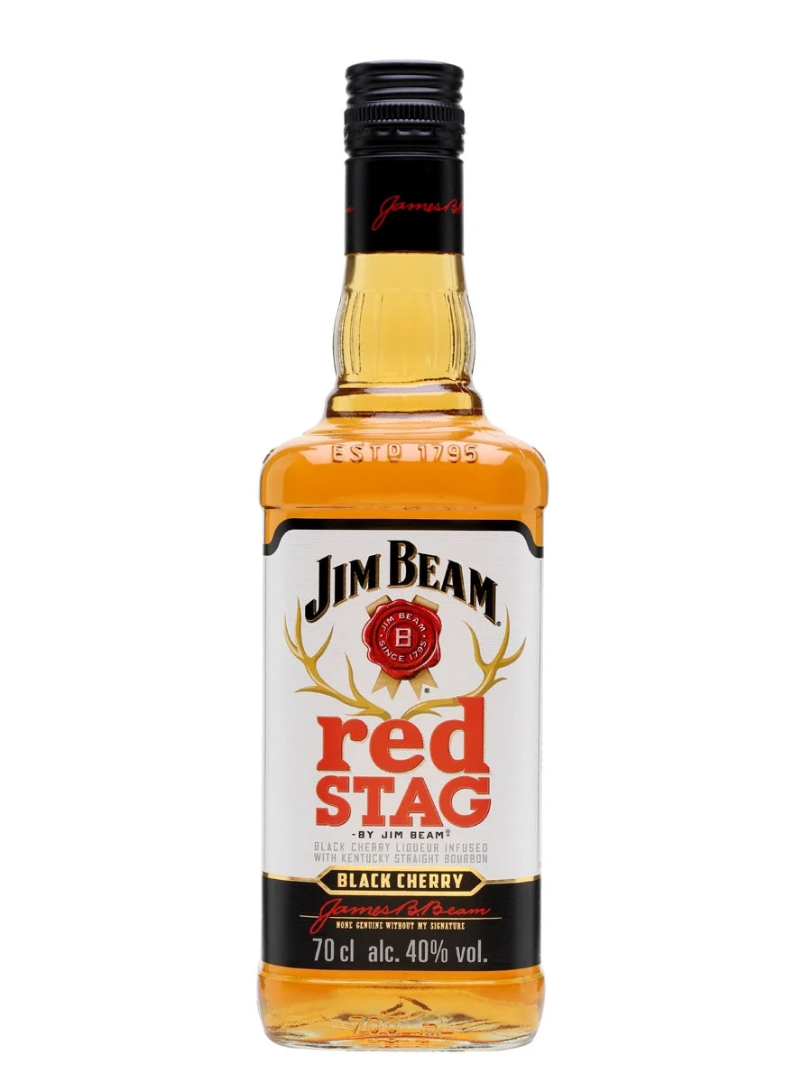 Whisky Bourbon puro de Kentucky con cereza negra y ciervo rojo Jim Beam | 700ML