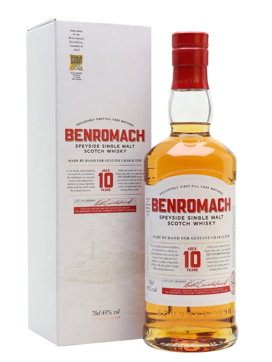 Benromach 10 Year Old Speyside Single Malt Scotch Whisky | 700ML - Whiskey