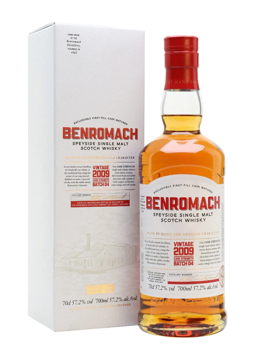 Benromach Cask Strength Vintage 2009 Batch 4 Speyside Single Malt Scotch Whisky | 700ML - Whiskey