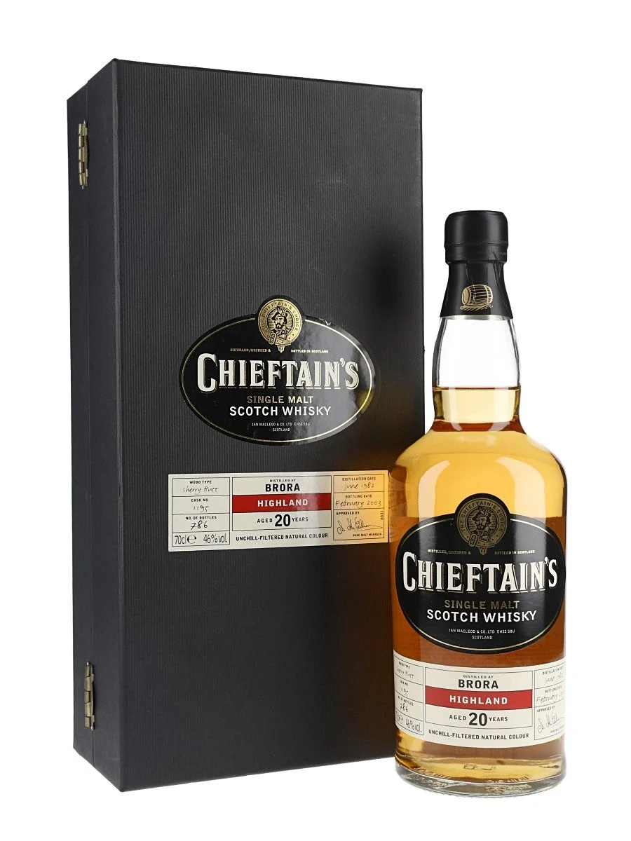Brora 1982 20 Year Old Sherry Cask Chieftans Choice Highland Single Malt Scotch Whisky | 700ML - Whiskey