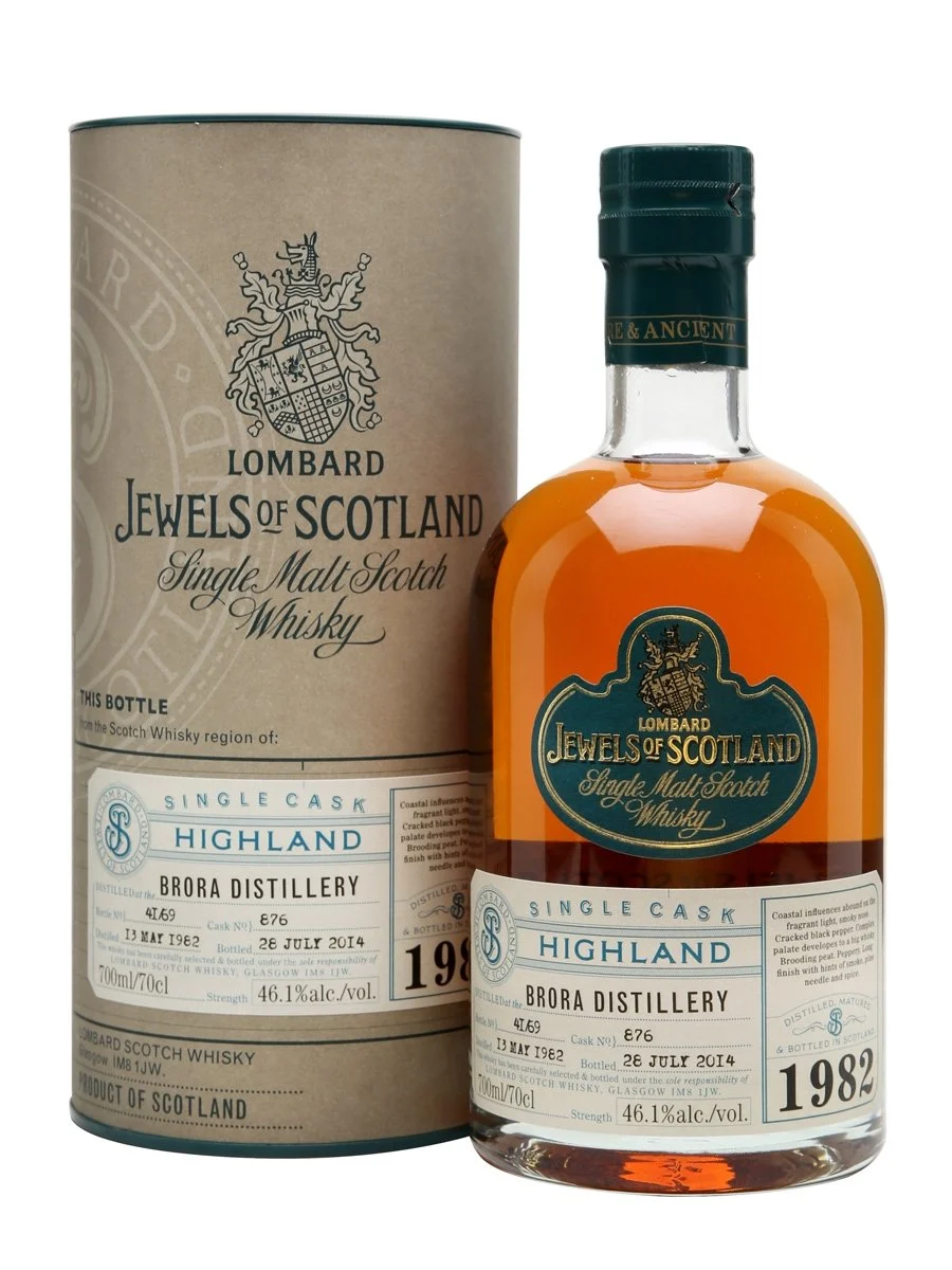 Brora 1982 32 Year Old Jewels Of Scotland Lombard Highland Single Malt Scotch Whisky | 700ML - Whiskey