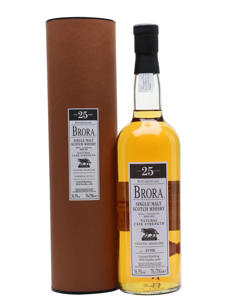 Brora 25 años, séptimo lanzamiento Bot. 2008 Highland Single Malt Scotch Whisky Distillery Embotellado | 700ML