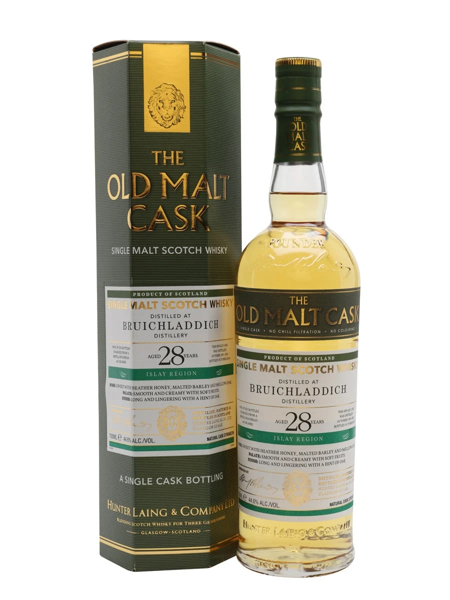 Bruichladdich 1991 28 años Malt Cask Islay Whisky escocés de malta única | 700ML