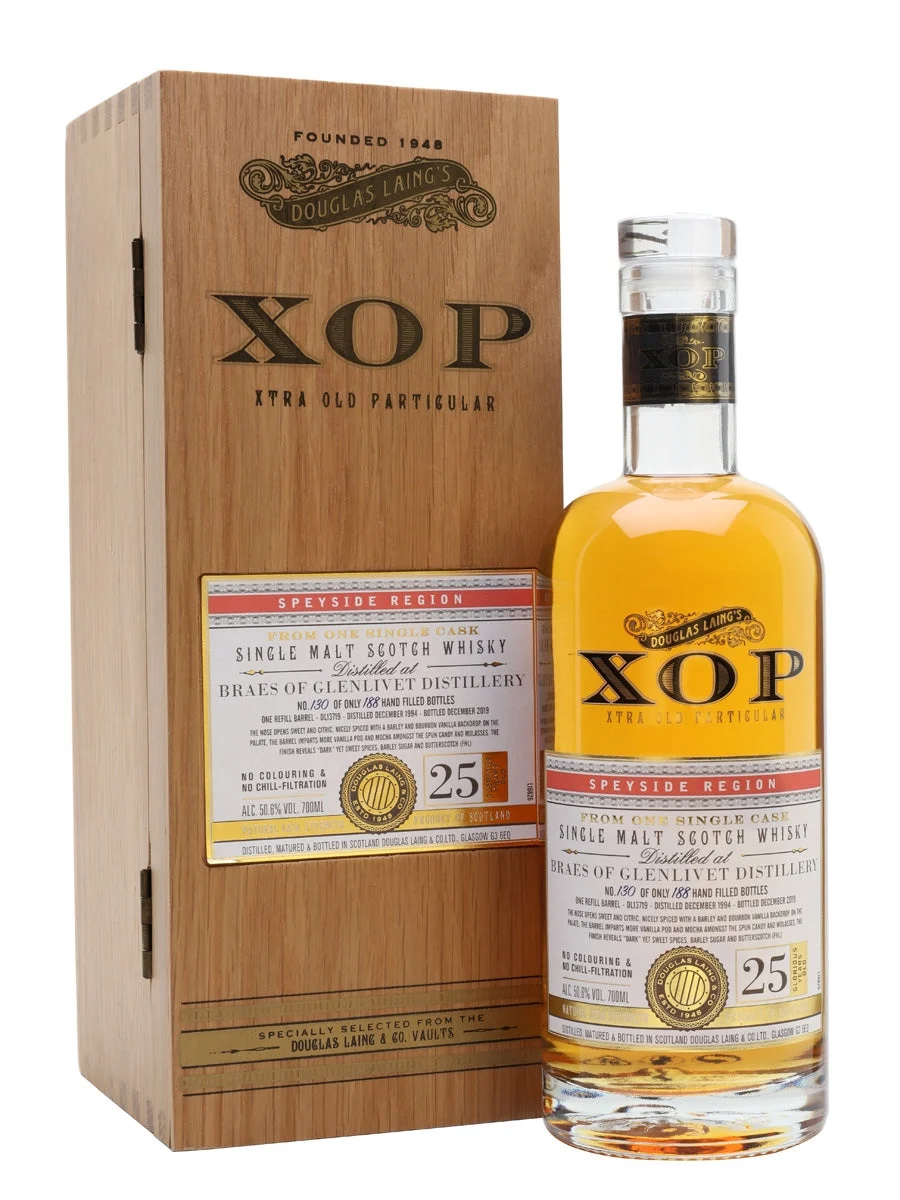 Braes Of Glenlivet 1994 25 años Xtra Old Particular Speyside Whisky escocés de malta única | 700ML