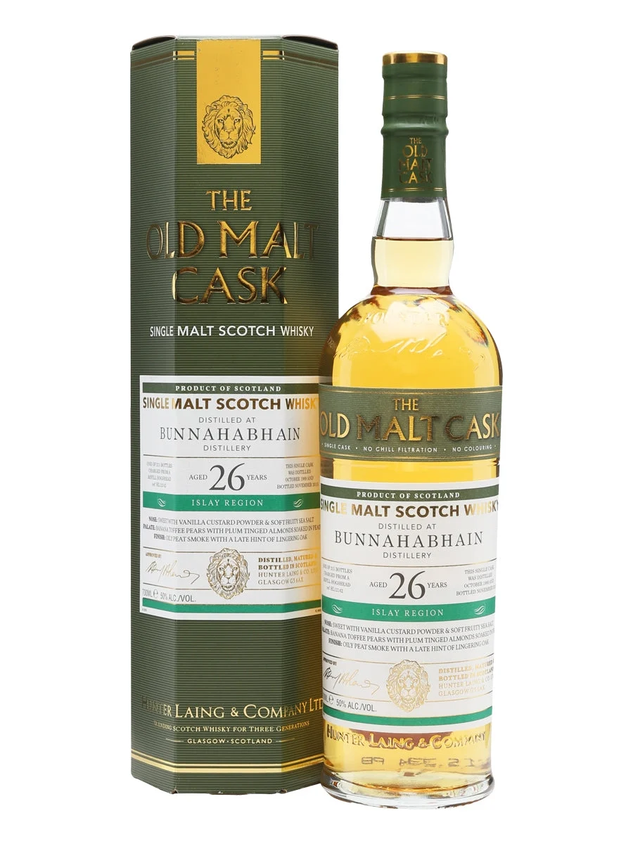 Bunnahabhain 1989 26 Year Old Old Malt Cask Islay Single Malt Scotch Whisky - Whiskey