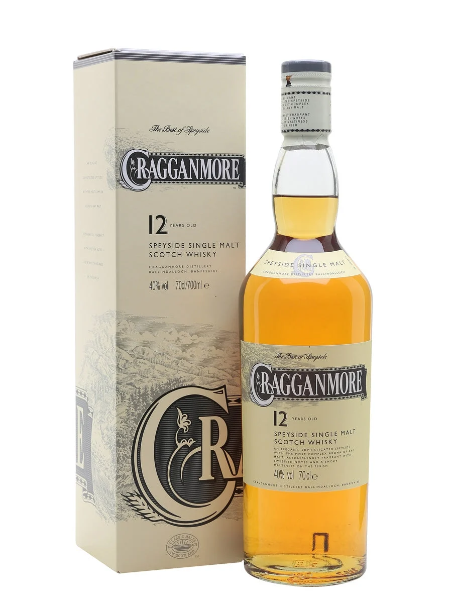 Whisky escocés de pura malta de Speyside Cragganmore 12 años | 700ML