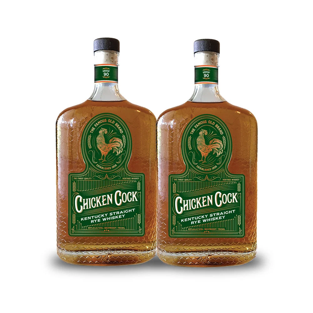 Chicken Cock Kentucky Straight Rye Whiskey (2) Bottle Bundle