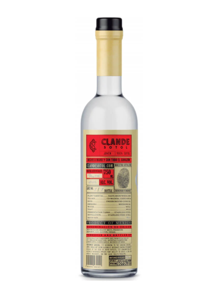 Clande Sotol by Eduardo Arrieta Red Label Mezcal