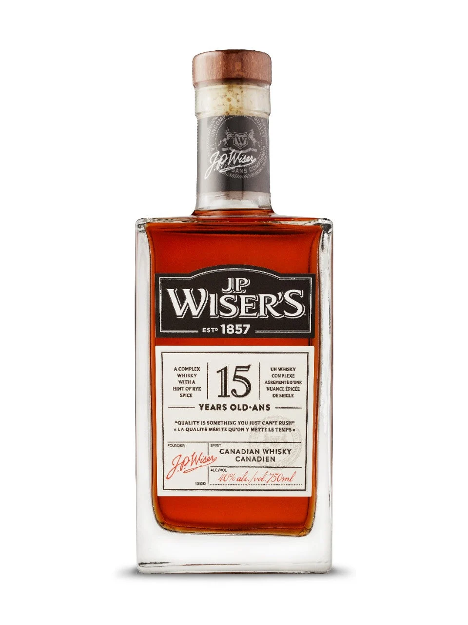 Whisky canadiense de 15 años de JP Wiser