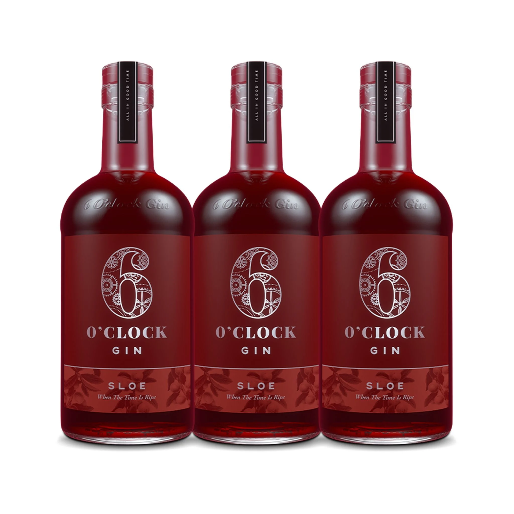 Paquete de 3 botellas de ginebra 6 O'Clock Sloe (3)