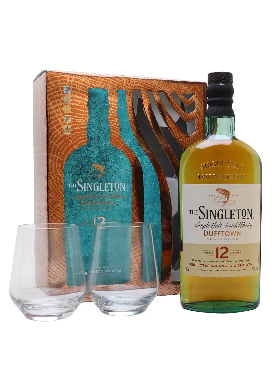 Singleton of Dufftown 12 Year Old 2 Glass Set Speyside Single Malt Scotch Whis | 700ML - Whiskey