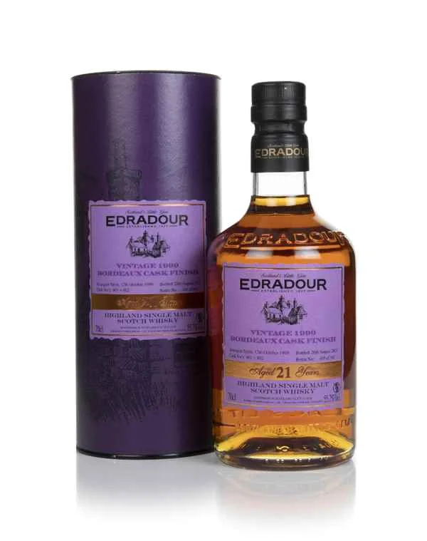 Edradour 21 años 1999 (barrica 801 y 802) - Whisky escocés con acabado en barrica de Burdeos | 700ML