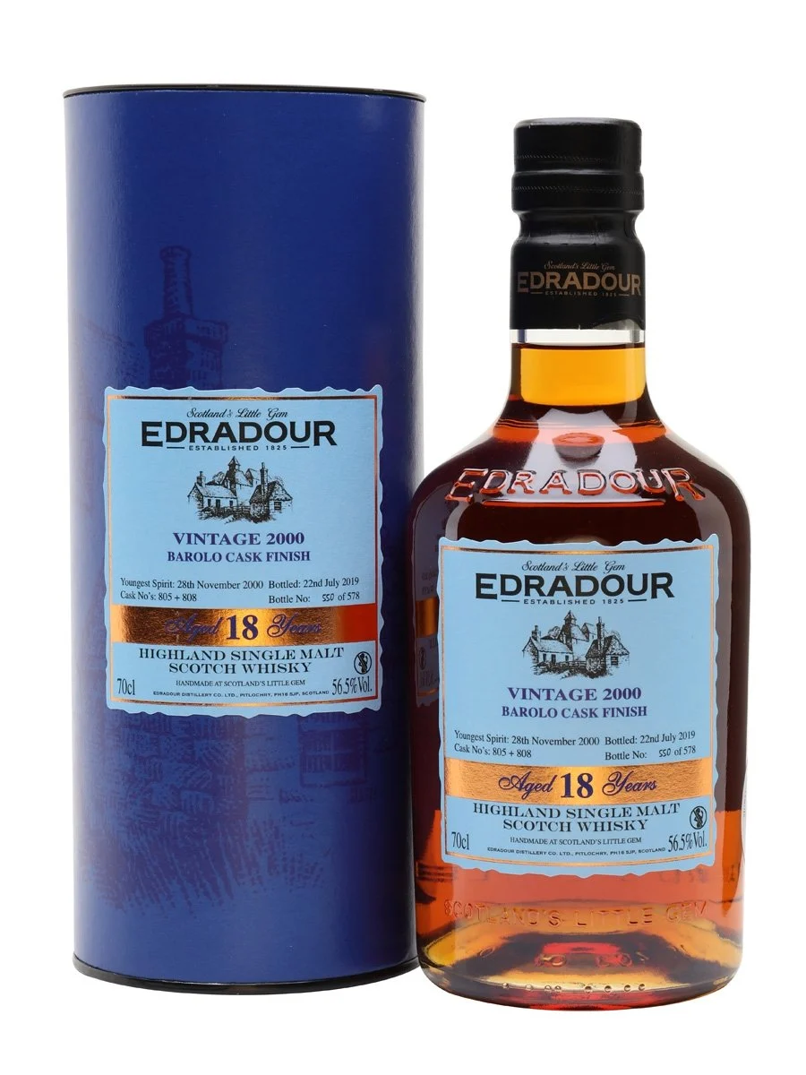 Edradour 2000 18 Year Old Barolo Cask Finish Highland Single Malt Scotch Whisky | 700ML - Whiskey