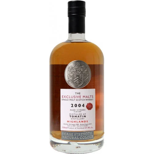 Exclusive Malts Tomatin 10 Year Old Cask Strength Single Malt Scotch Whisky - Whiskey