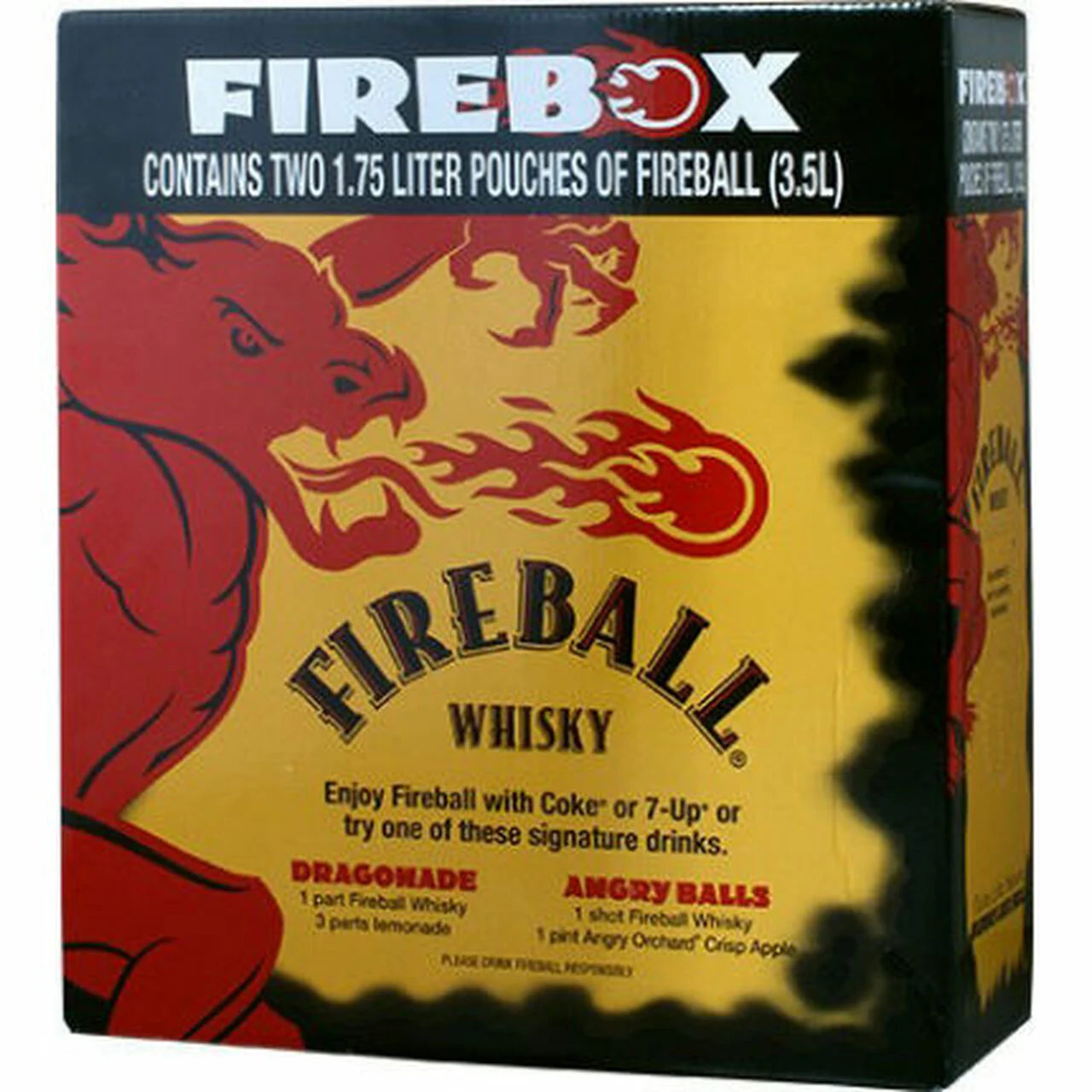 Fireball Whisky (Firebox contains 2 - 1.75L Pouches)
