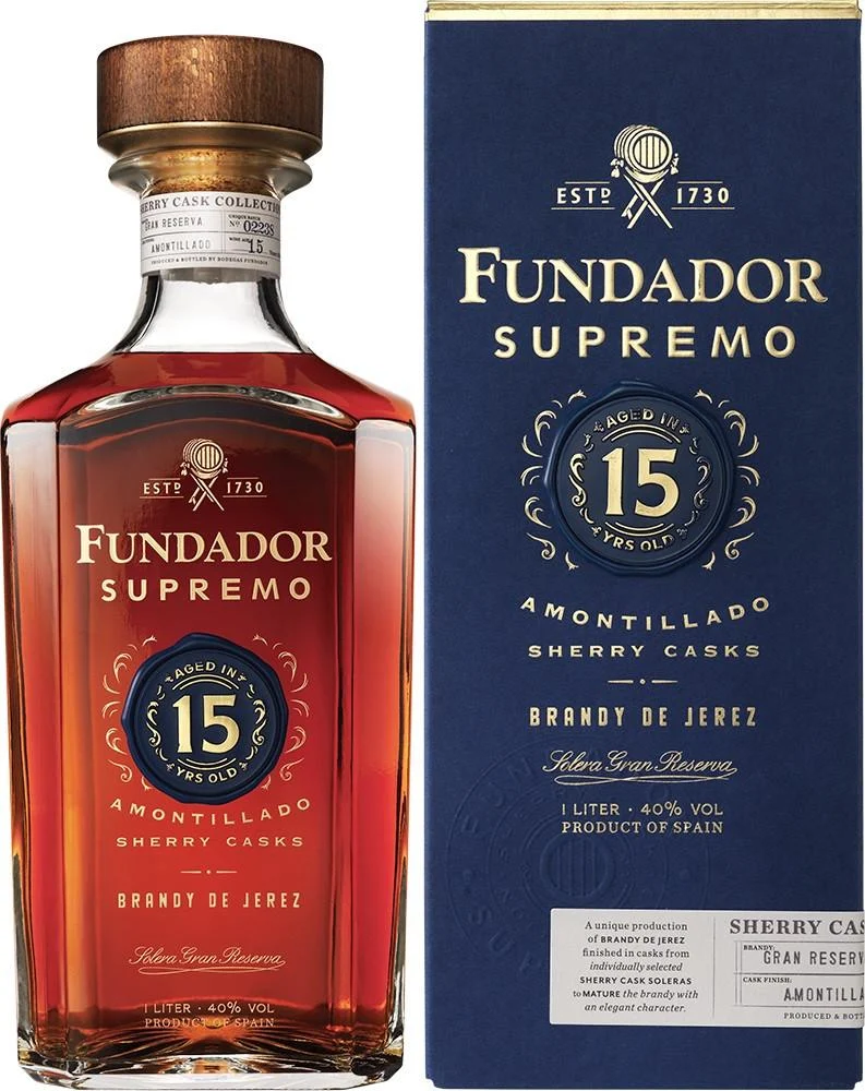 Fundador Supremo 15 Year Old Amontillado Sherry Casks Brandy | 1L