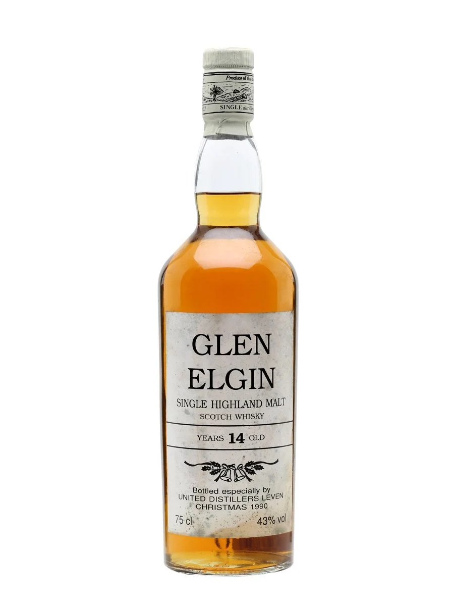 Glen Elgin 14 Year Old United Distillers Christmas 1990 Speyside Single Malt Scotch Whisky - Whiskey