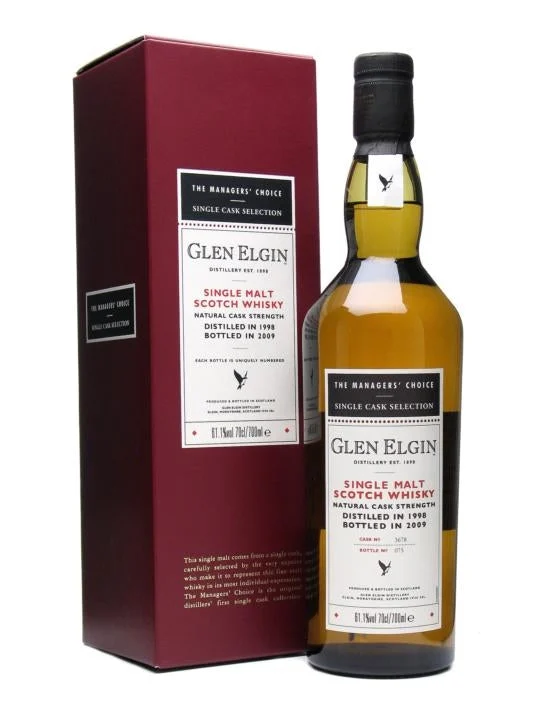 Glen Elgin 1998 Managers Choice Single Malt Scotch Whisky - Whiskey