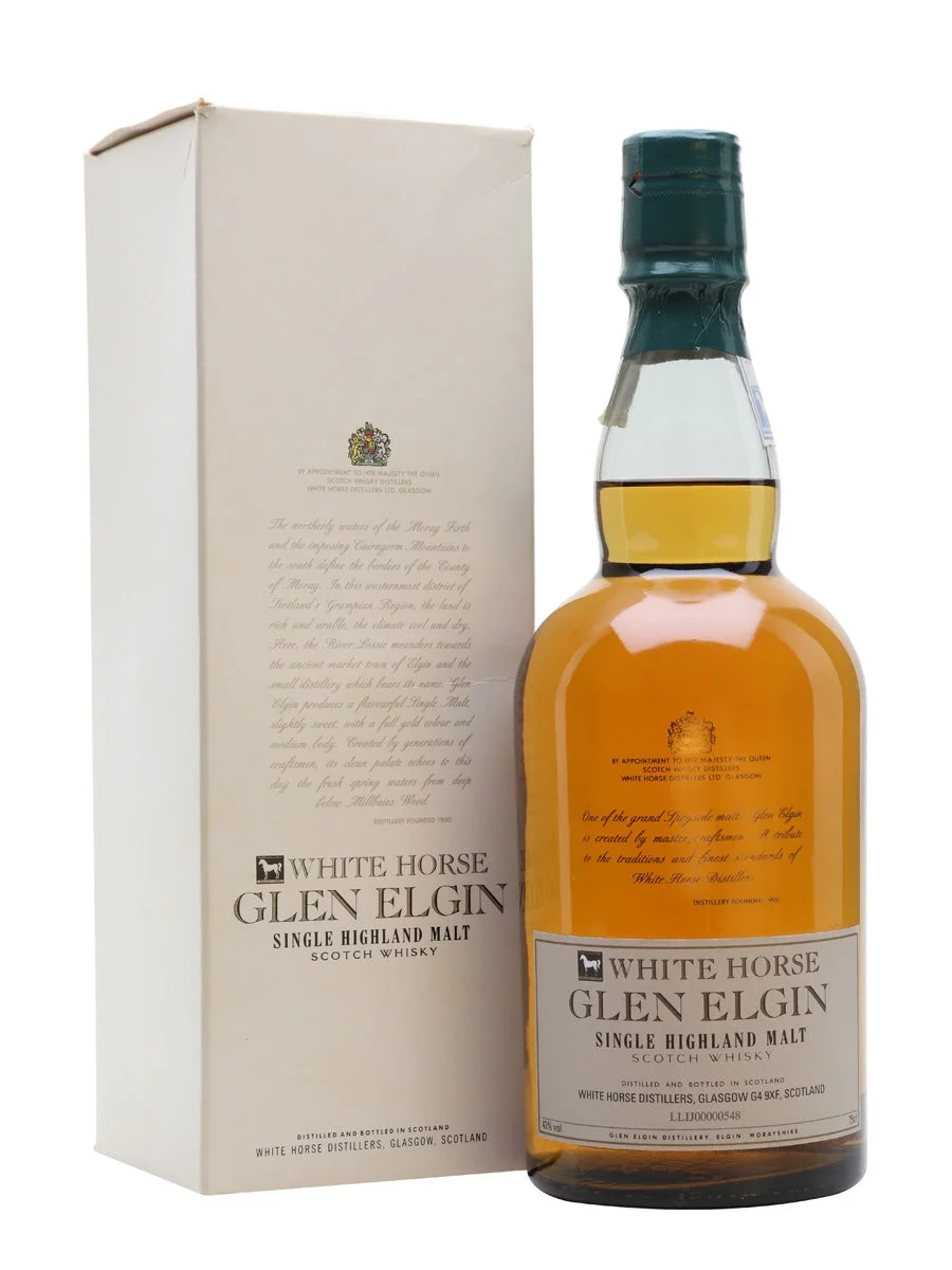 Glen Elgin White Horse Bot.1990s speyside Single Malt Scotch Whisky - Whiskey