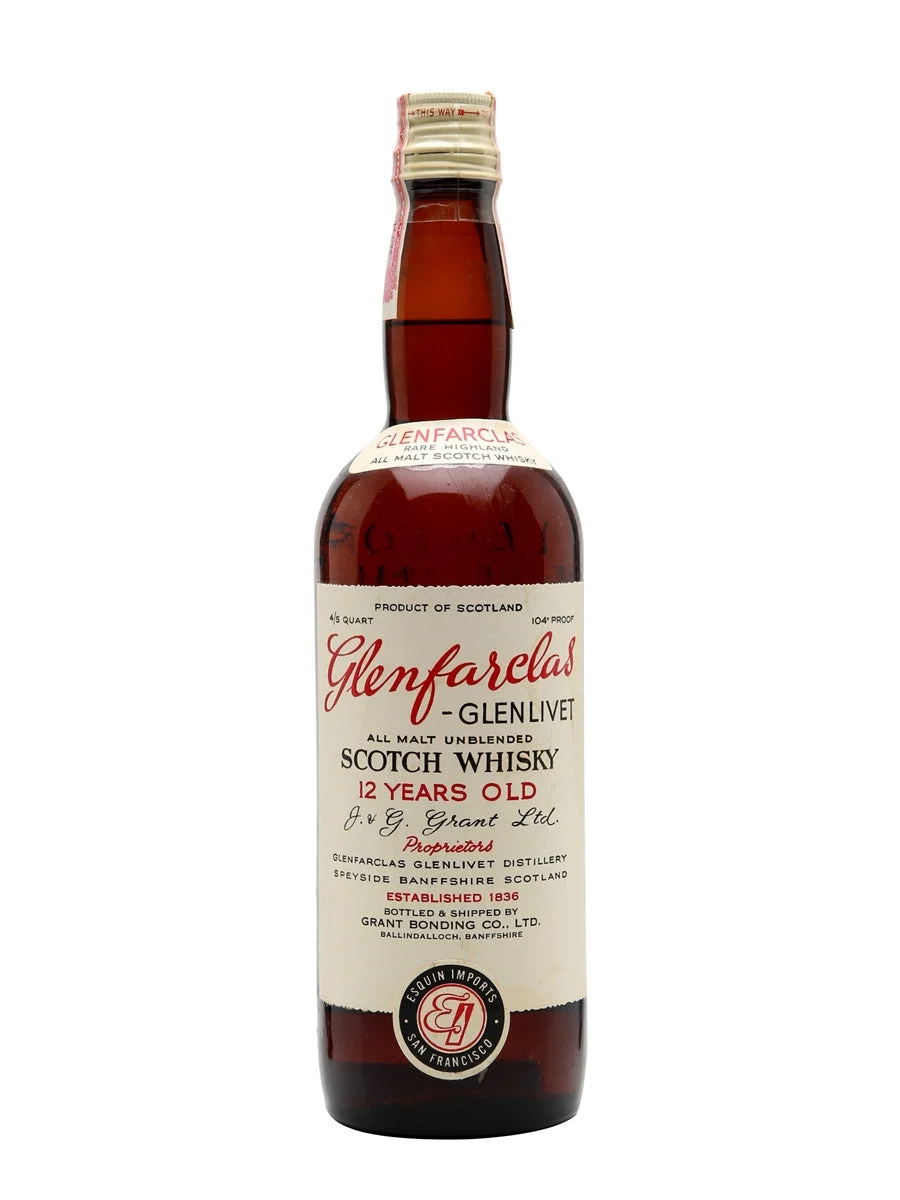Glenfarclas 12 Year Old Bot.1960s Securo Cap Speyside Single Malt Scotch Whisky - Whiskey