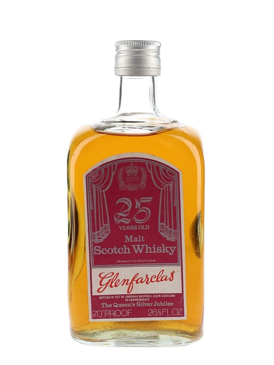 Glenfarclas 25 Year Old Bot.1977 Silver Jubilee Speyside Single Malt Scotch Whisky - Whiskey