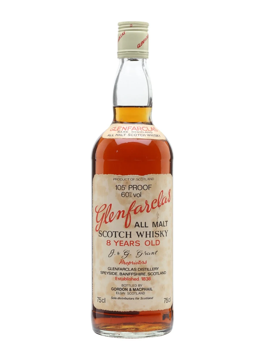 Glenfarclas 8 Year Old 105' Proof Bot.1970s Speyside Single Malt Scotch Whisky - Whiskey
