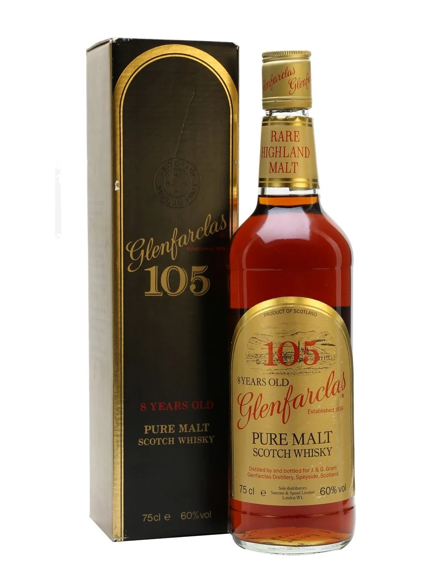 Glenfarclas 8 Year Old 105' proof Bot.1980s Speyside Single Malt Scotch Whisky - Whiskey