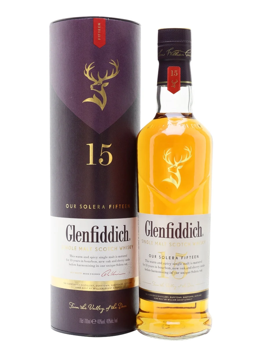 Glenfiddich 15 Year Old Solera Speyside Single Malt Scotch Whisky | 700ML - Whiskey