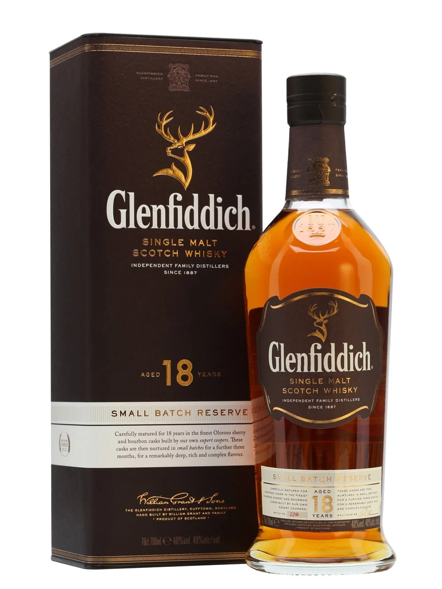 Glenfiddich 18 años Whisky escocés de pura malta Speyside | 700ML - Whiskey