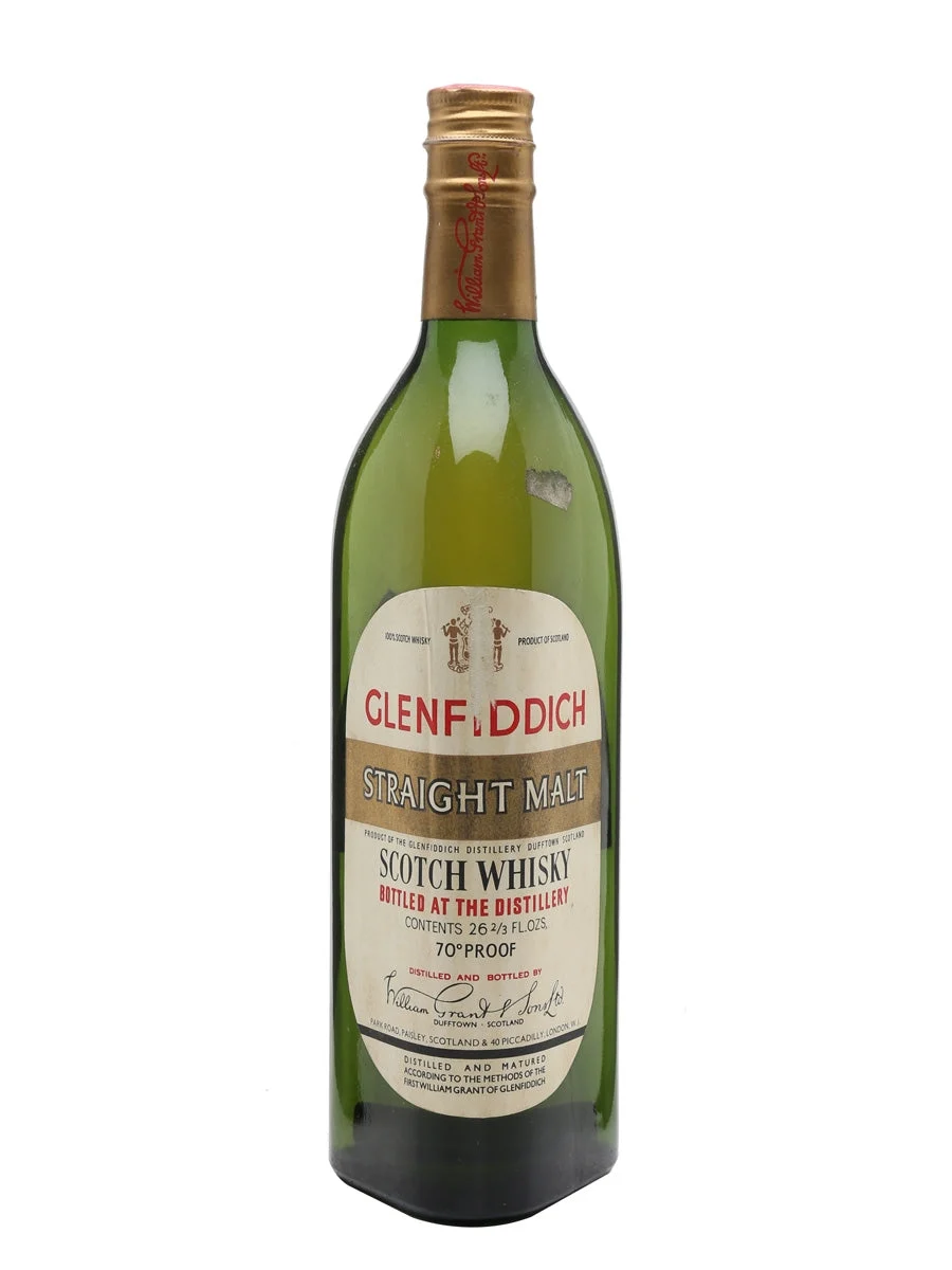 Glenfiddich Straight Malt Bot.1960s Speyside Single Malt Scotch Whisky - Whiskey