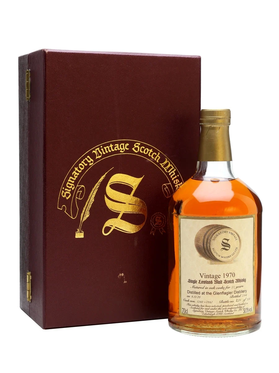 Glen Flagler 1970 23 Year Old Signatory Lowland Single Malt Scotch Whisky | 700ML - Whiskey