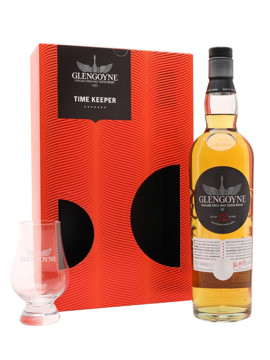Glengoyne 12 Year Old Time Keeper Gift Set Highland Single Malt Scotch Whisky | 700ML - Whiskey