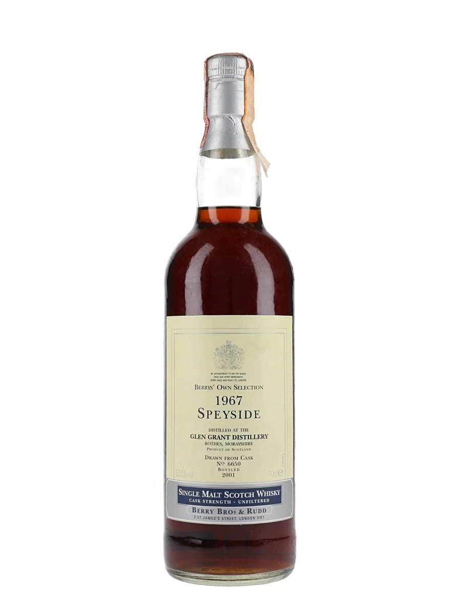 Glen Grant 1967 Bot.2001 Berrys' Own Selection Speyside Single Malt Scotch Whisky | 700ML - Whiskey