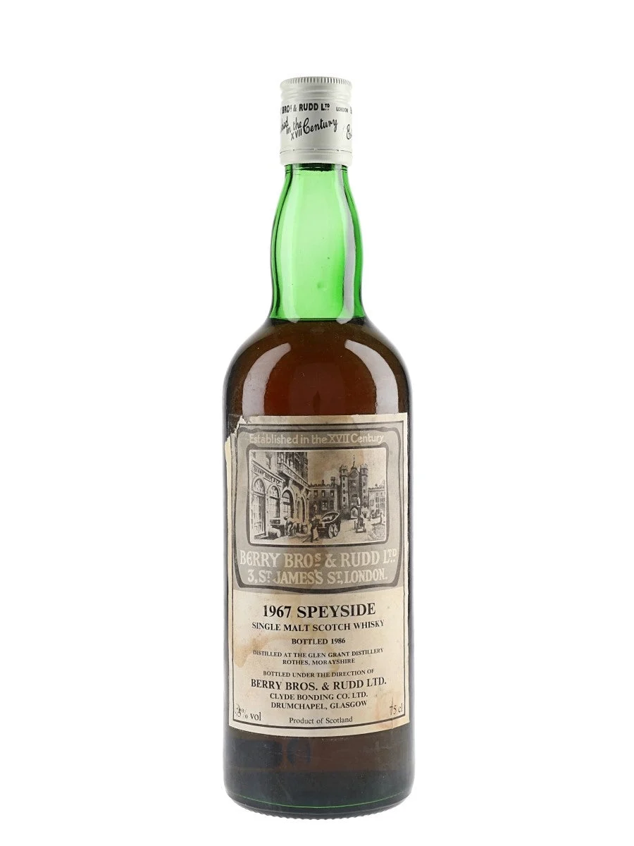 Glen Grant 1967 Bot.1986 Berry Bros & Rudd Speyside Single Malt Scotch Whisky - Whiskey
