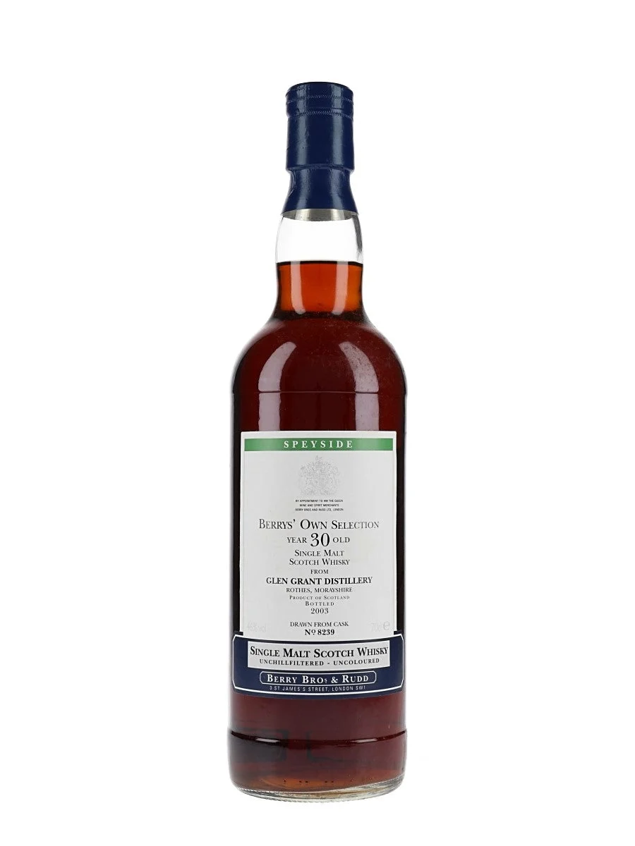 Glen Grant 30 Year Old Sherry Cask BBR Speyside Single Malt Scotch Whisky | 700ML - Whiskey