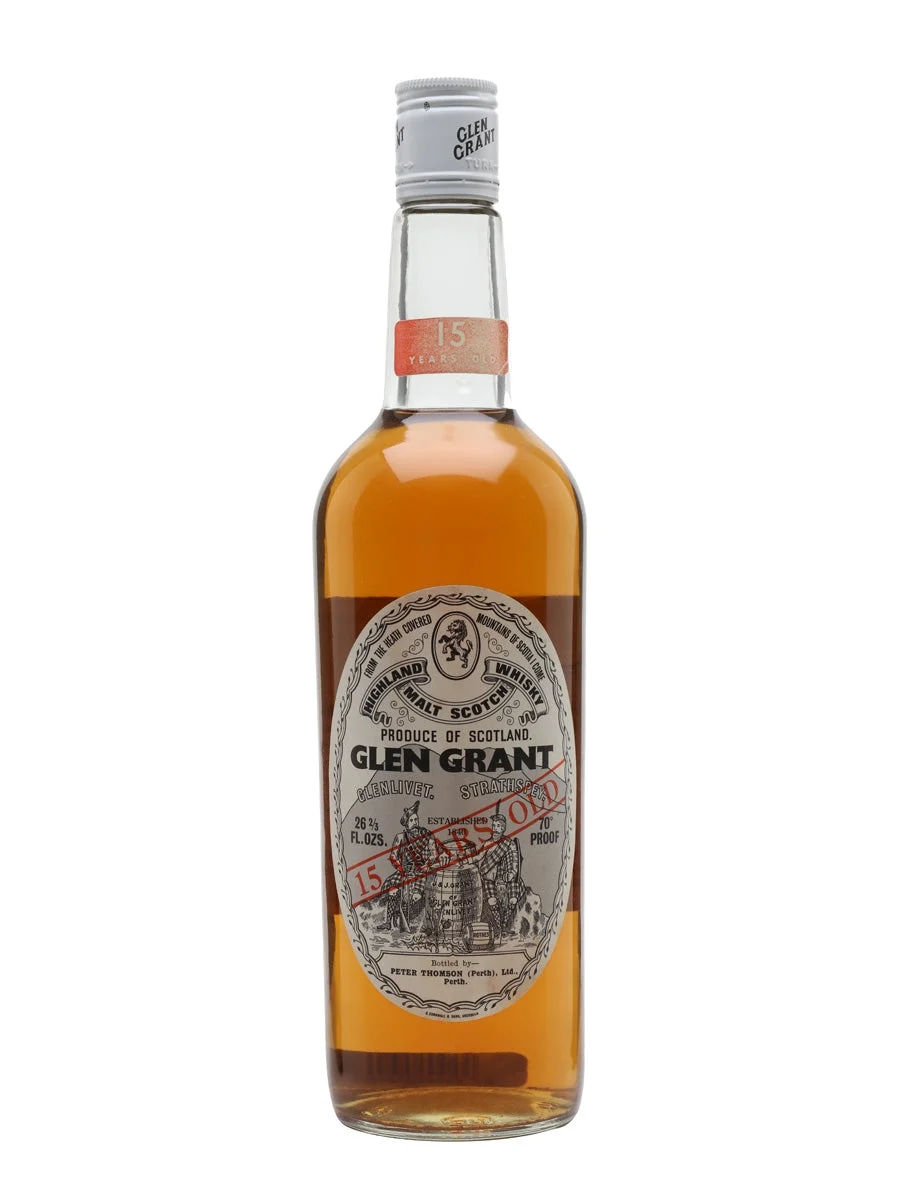 Glen Grant 15 Year Old Bot.1970s Peter Thomson Speyside Single Malt Scotch Whisky | 757ML - Whiskey