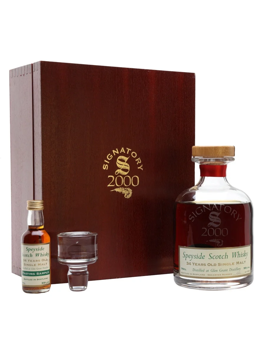 Glen Grant 1965 34 Year Old Sherry Cask Signatory Speyside Single Malt Scotch Whisky - Whiskey