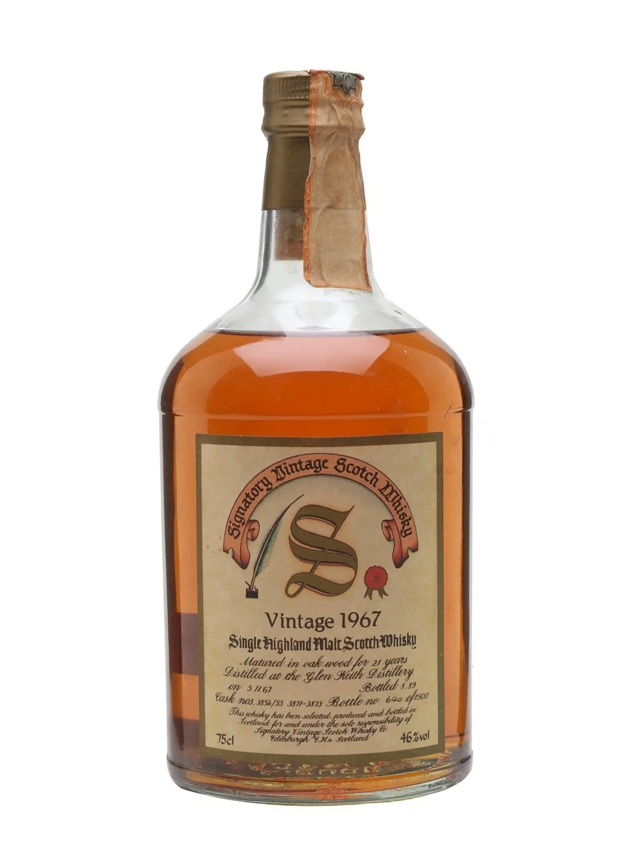 Glen Keith 1967 21 Year Old Signatory Speyside Single Malt Scotch Whisky - Whiskey