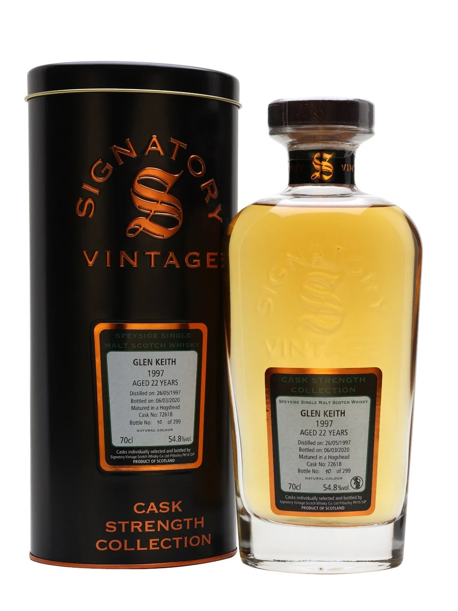 Glen Keith 1997 22 Year Old Signatory Speyside Single Malt Scotch Whisky | 700ML - Whiskey