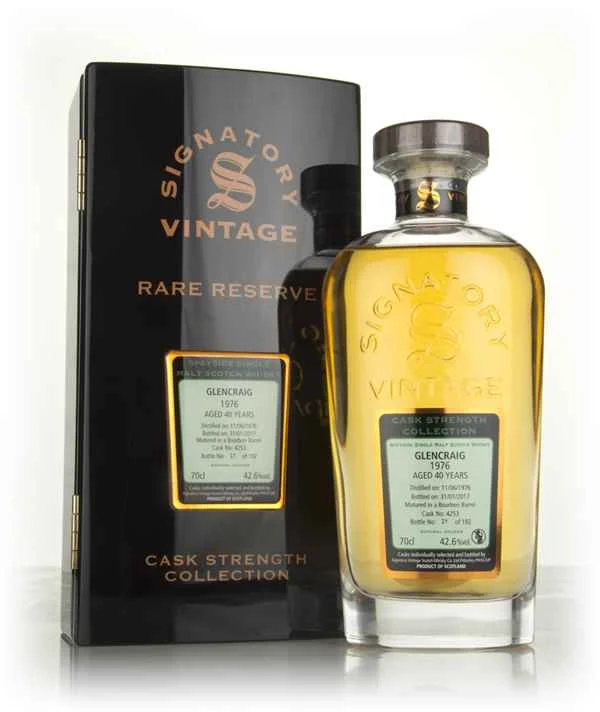 Glencraig 40 años 1976 (barril 4253) - Whisky escocés Reserva Raro de la Colección Cask Strength (Firmante) | 700ML