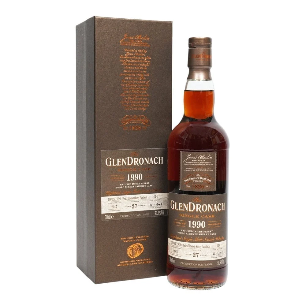 GlenDronach 1990 27 Year Old Batch 16 Cask #1014 Single Malt Scotch Whisky - Whiskey
