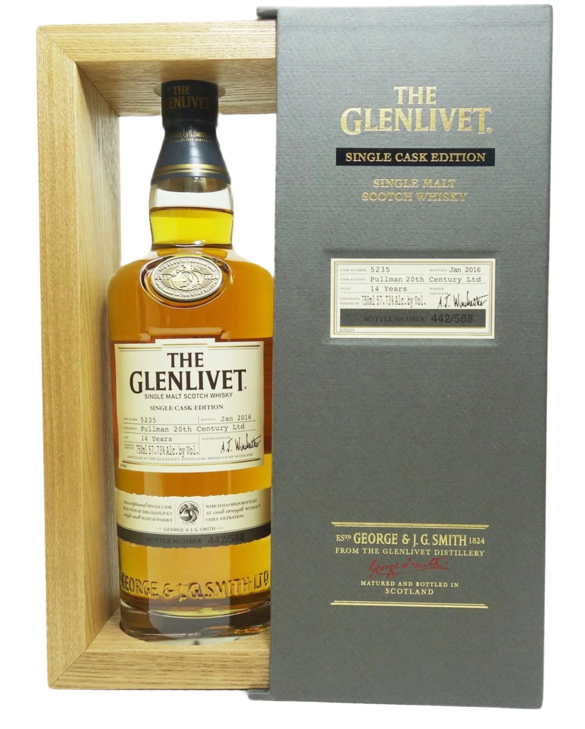 The Glenlivet Single Cask 'Pullman 20th Century Ltd' 14 Year Old Single Malt Scotch Whisky - Whiskey