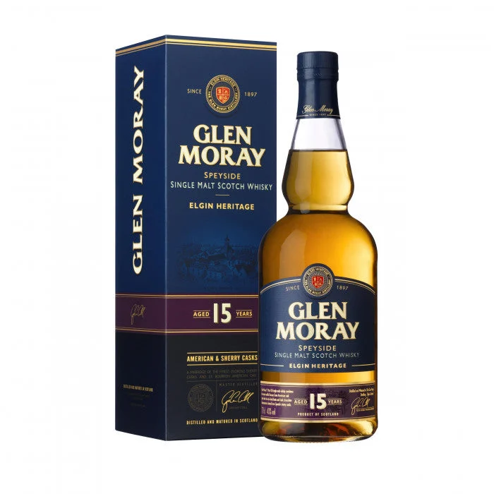 Glen Moray 15 Year Old Elgin Heritage Single Malt Scotch Whisky - Whiskey
