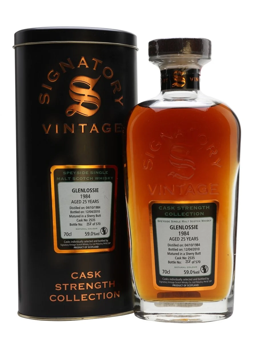 Glenlossie 1984 25 Year Old Sherry Butt Signatory Speyside Single Malt Scotch Whisky | 700ML - Whiskey