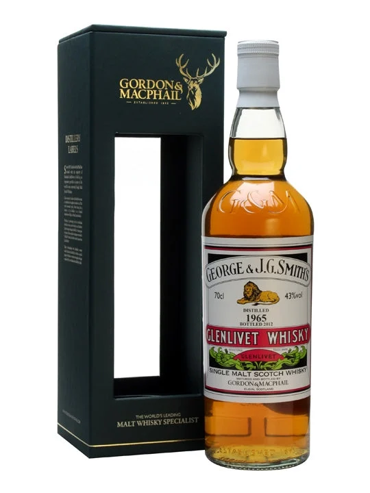 Glenlivet 1965 46 Year Old Gordon & Macphail Speyside Single Malt Scotch Whisky | 700ML - Whiskey
