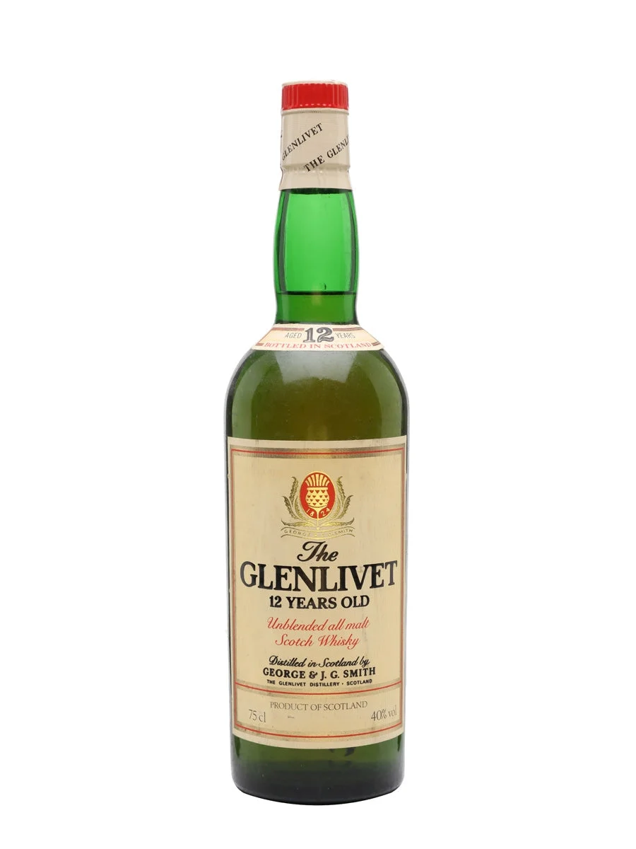 Glenlivet 12 Year Old Bot.1980s Speyside Single Malt Scotch Whisky - Whiskey