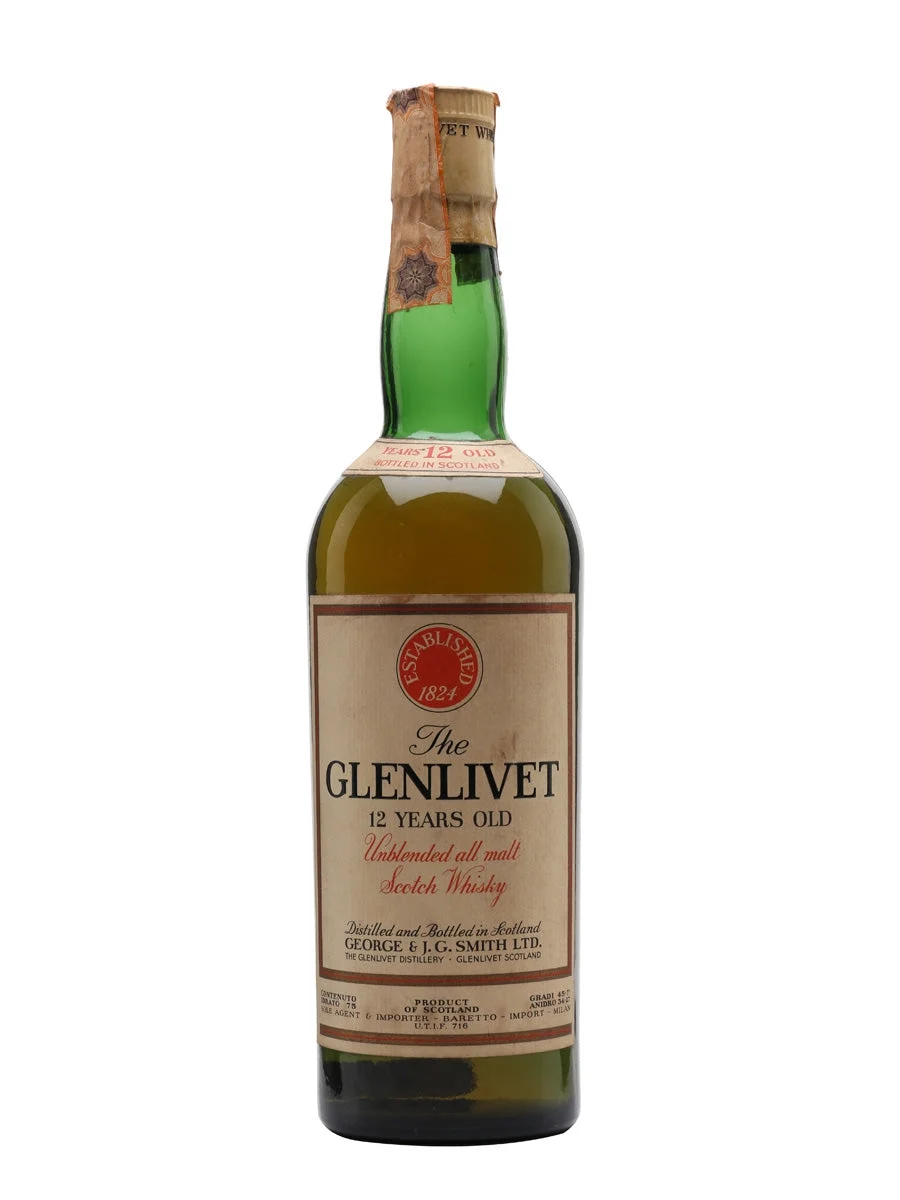 Glenlivet 12 Year Old Bot.1970s Speyside Single Malt Scotch Whisky - Whiskey