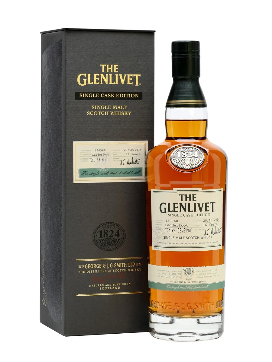 Glenlivet 16 Year Old Ladderfoot Sherry Cask Speyside Single Malt Scotch Whisky | 700ML - Whiskey