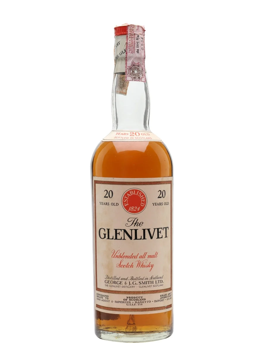 Glenlivet 20 Year Old Bot.1960s Speyside Single Malt Scotch Whisky - Whiskey