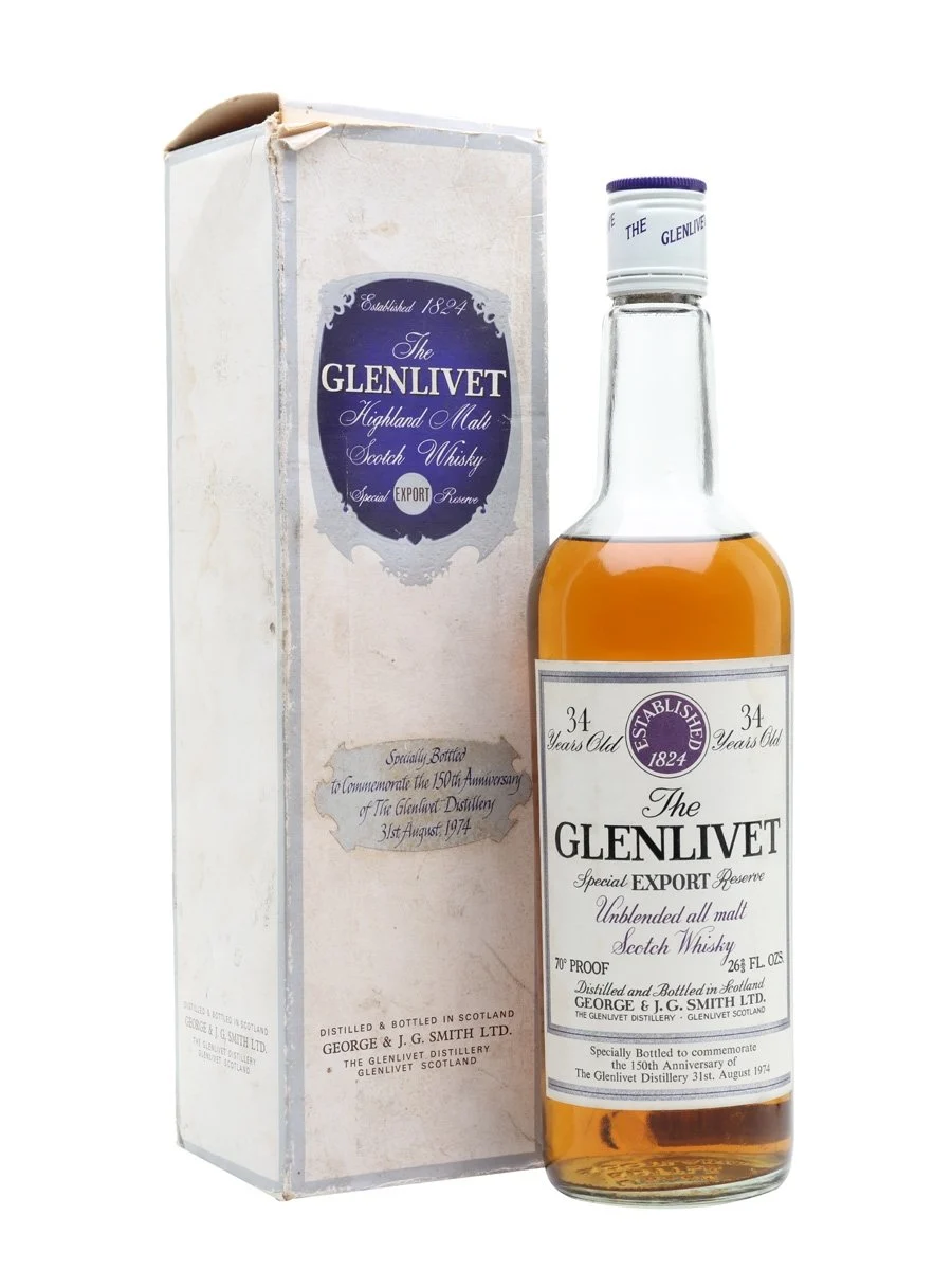 Glenlivet 34 Year Old 150th Anniversary Speyside Single Malt Scotch Whisky - Whiskey